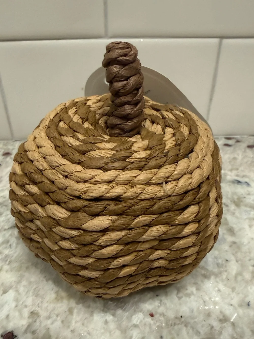 3/$15* Threshold Fall Decor: Small Natural Woven Pumpkin Brown and Cream NWT